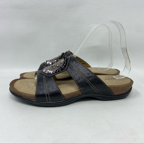 Softspots Footsmart Kory Sandals Black Leather Women's Size 7.5M - Picture 4 of 13